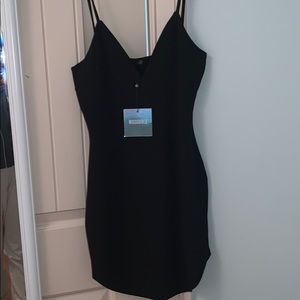 Plain Black Body Con Dress